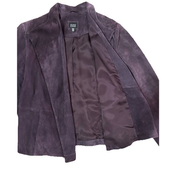 Eileen Fisher Women’s Purple Italian Goat Suede Blazer Jacket Size S - Picture 6 of 7